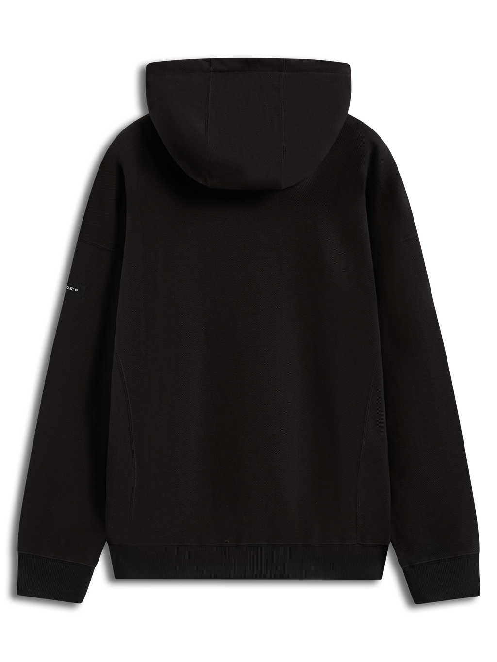 Alpinestars Camino Textured Oversized huvtröja, vy bakifrån, svart, texturerad stickad twillfleece, sportig pullover.