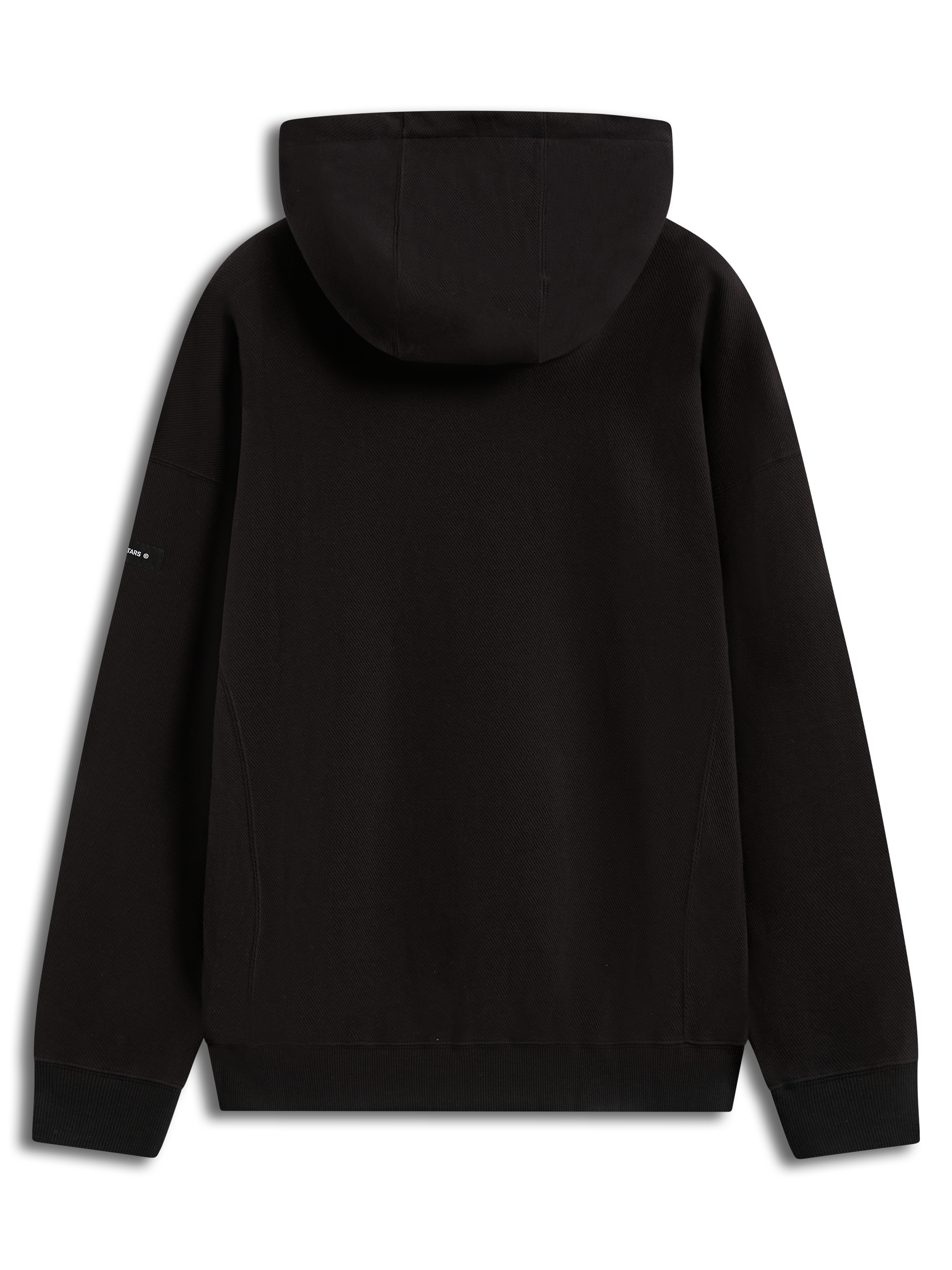 Alpinestars Camino Textured Oversized huvtröja, vy bakifrån, svart, texturerad stickad twillfleece, sportig pullover.