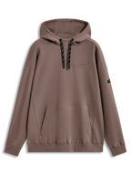 Alpinestars Camino Textured Oversized huvtröja, brun, texturerad stickad twill med hög krage, 3D-logotyp och känguruficka.