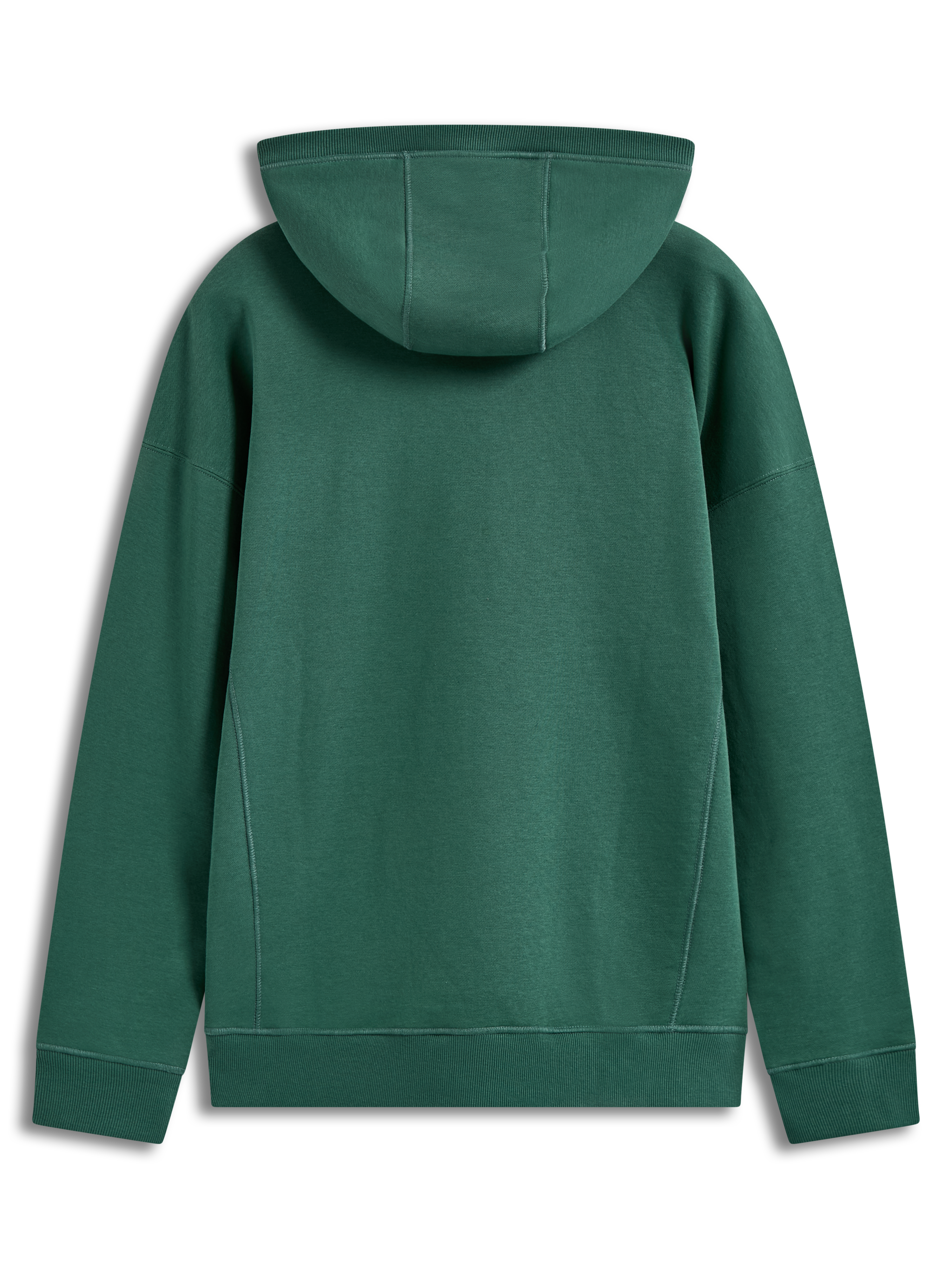 Alpinestars Shaw Oversized Hoodie, grön huvtröja sedd bakifrån, oversized fleece med huva och markerade sömmar