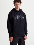 Alpinestars Shaw Oversized Hoodie, Sportswear Pullover for Men and Women, Black with a bold textured Alpinestars logo, Cotton blend fleece, featuring a kangaroo pocket and relaxed fit.