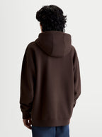 Alpinestars Prelude Oversized huvtröja, brun fleecepullover för sportswear, ryggvy som visar en avslappnad silhuett, självfodrad huva, ribbade muddar och fåll, premium vardagskläder