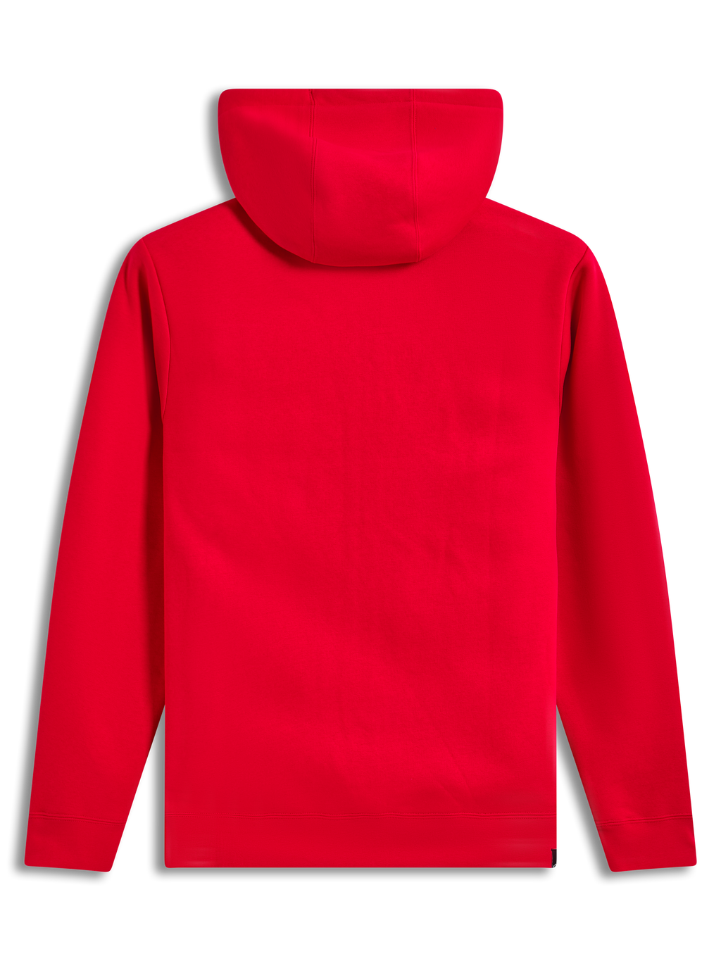 Alpinestars Race Wordmark Hoodie, röd huvtröja i fleece sedd bakifrån, för avslappnad motorsportstil och streetwear