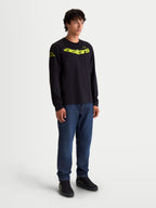 Alpinestars Velocifier CSF t-shirt, långärmad t-shirt för herr, svart och gul, motorsportinspirerad sportswear med gult böjt Astars-tryck framtill och logotyper på axlarna.