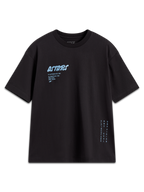 Alpinestars Chalk Oversized CSF Tee, black short-sleeve sportswear t-shirt with light blue graphics and a relaxed oversized fit.