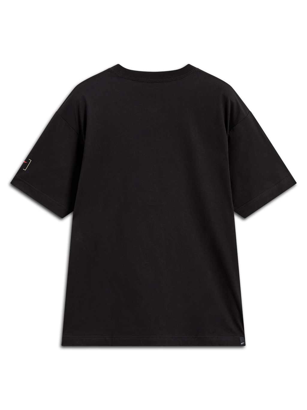 Alpinestars Infinity Oversized CSF Tee, black short sleeve sportswear t-shirt, back view showing sleeve logo branding.
