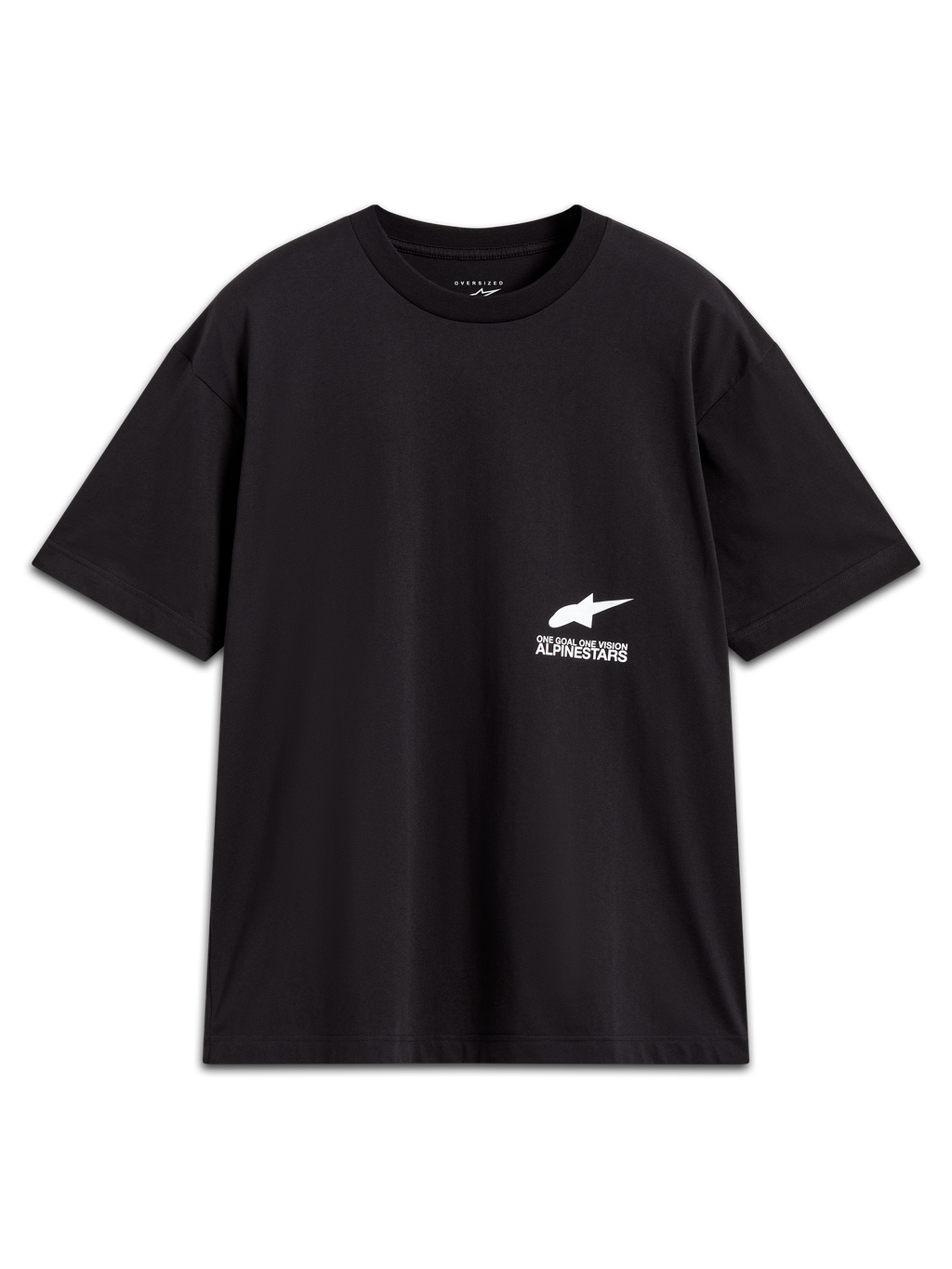 Alpinestars Institute Oversized CSF t-shirt, svart kortärmad sportswear-tröja med vit logotyp och slogan.
