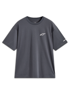 Alpinestars Mandate Oversized CSF t-shirt, mörkgrå kortärmad t-shirt med vit Astars-logotyp på bröstet och grafik på ärmen.