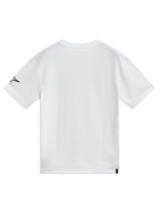 Alpinestars P1 CSF t-shirt, vit kortärmad sporttröja, vy bakifrån med svart ärmlogotyp, mjuk bomullsblandning