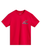 Alpinestars Lineout CSF t-shirt, röd kortärmad tröja med Astars-logotyp på bröstet, bekväm motorsportinspirerad streetwear.