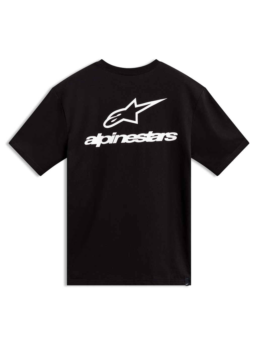 Alpinestars Combo Back CSF Tee - Kortärmad, svart t-shirt med stor vit logotyp på ryggen, bekväm motorsportinspirerad stil.