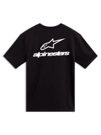 Alpinestars Combo Back CSF Tee - Kortärmad, svart t-shirt med stor vit logotyp på ryggen, bekväm motorsportinspirerad stil.