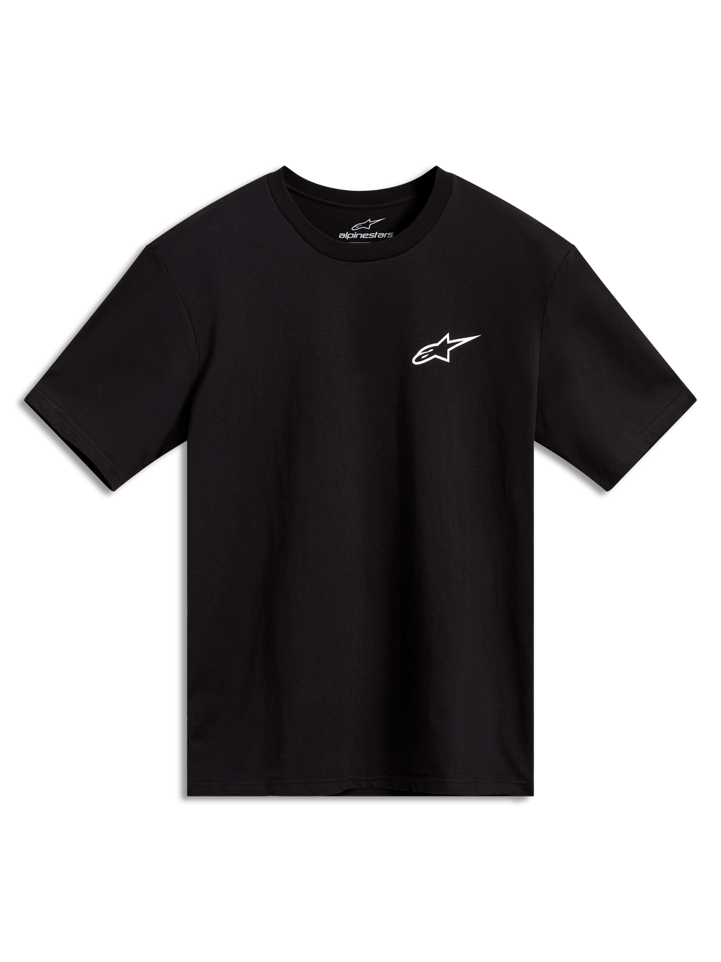 Alpinestars Combo Back CSF kortärmad t-shirt, svart med en liten vit logotyp på bröstet, mjuk bomullsblandning.