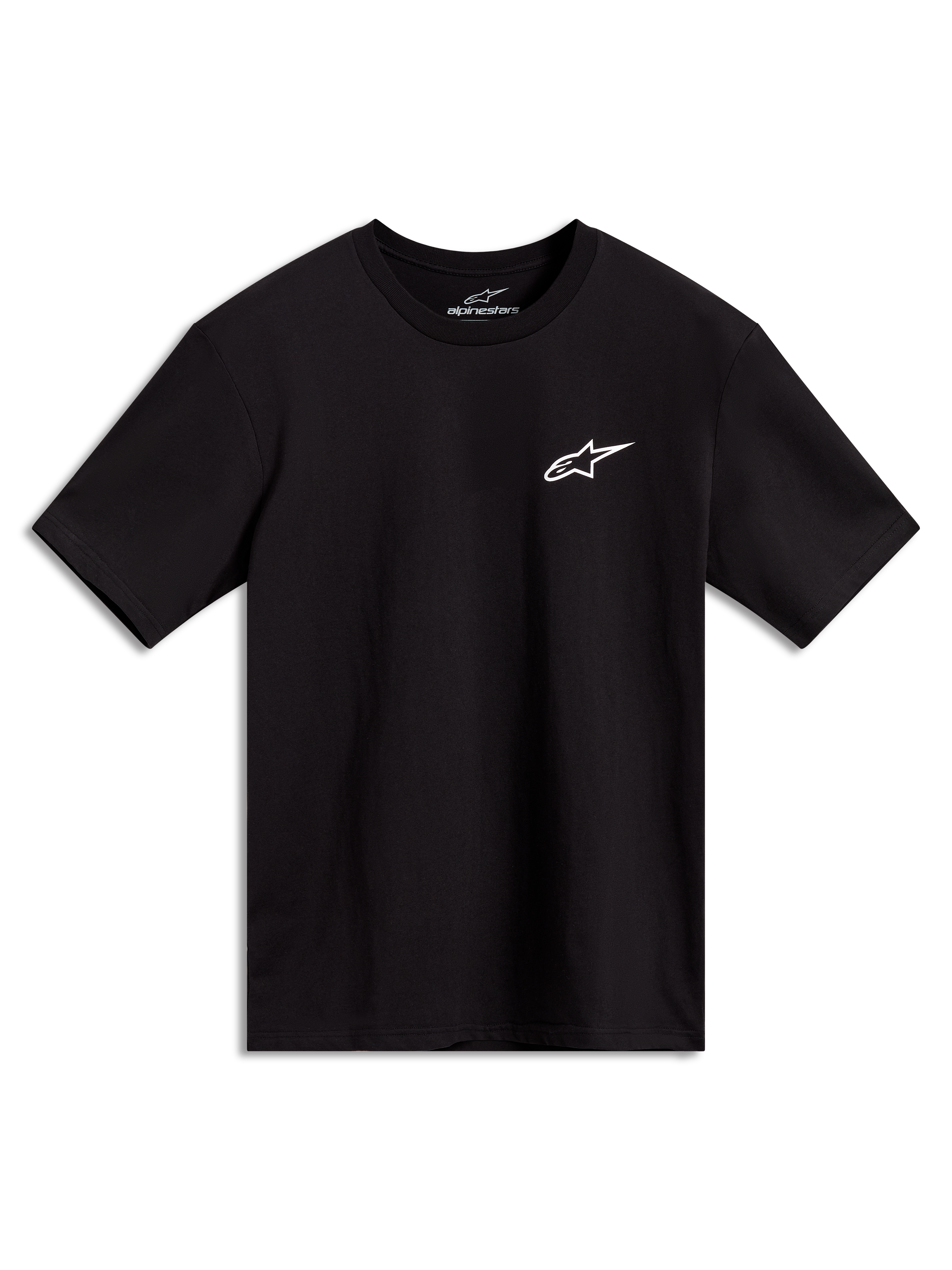 Alpinestars Combo Back CSF kortärmad t-shirt, svart med en liten vit logotyp på bröstet, mjuk bomullsblandning.