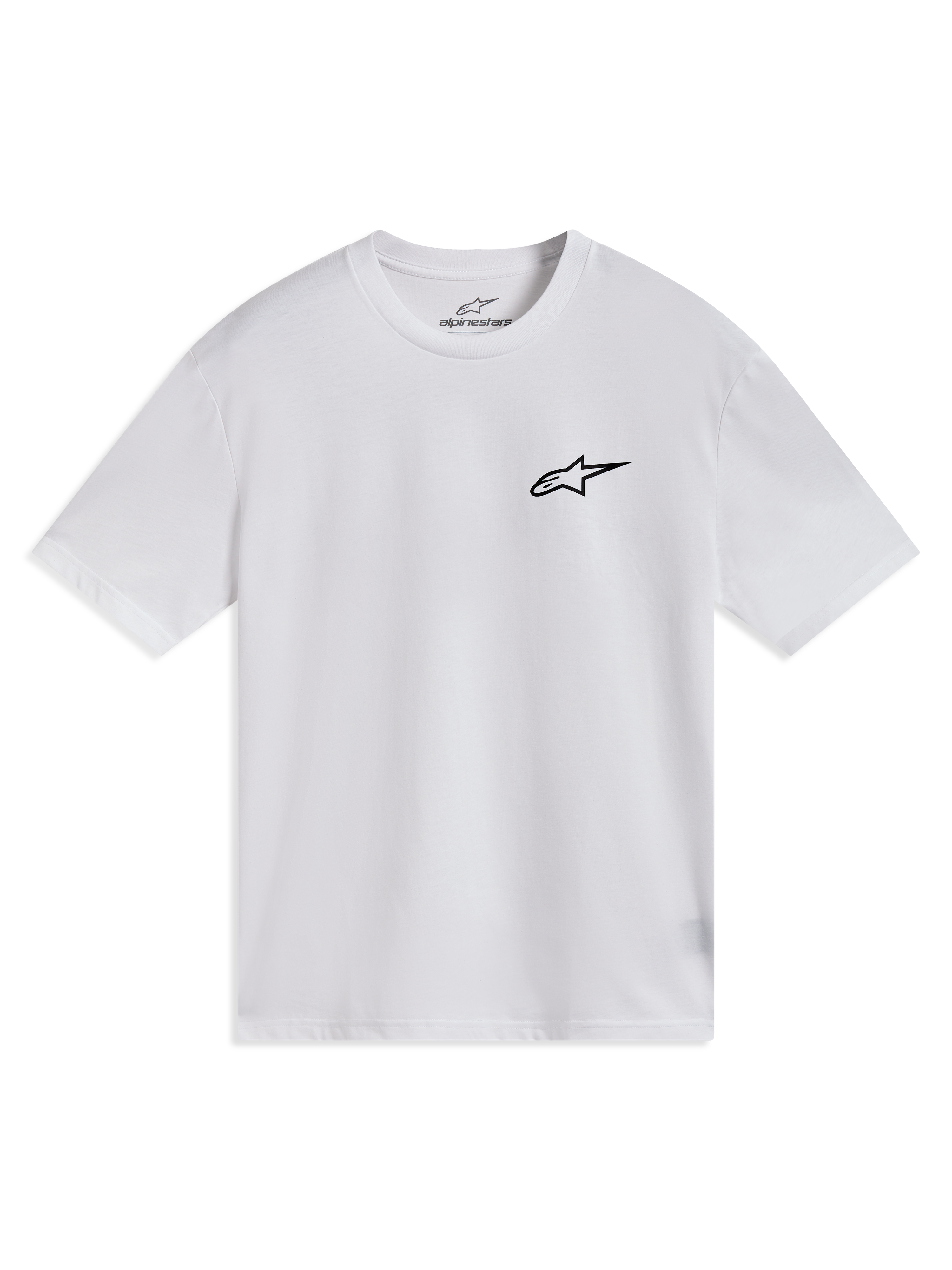 Alpinestars Combo Back CSF Tee, short sleeve sportswear in white featuring a black chest logo graphic.