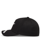 Alpinestars Arclight hatt, svart keps med vit logotyp, böjd skärm och strukturerad krona, sportig design