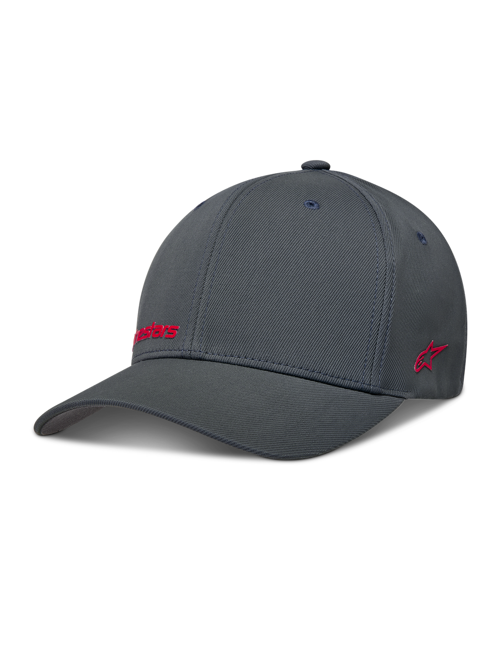 Alpinestars Points hatt, mörkgrå sportkeps i nylontactel med röda HD-logotyper och bekväm flexrygg.