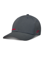 Alpinestars Points hatt, mörkgrå sportkeps i nylontactel med röda HD-logotyper och bekväm flexrygg.