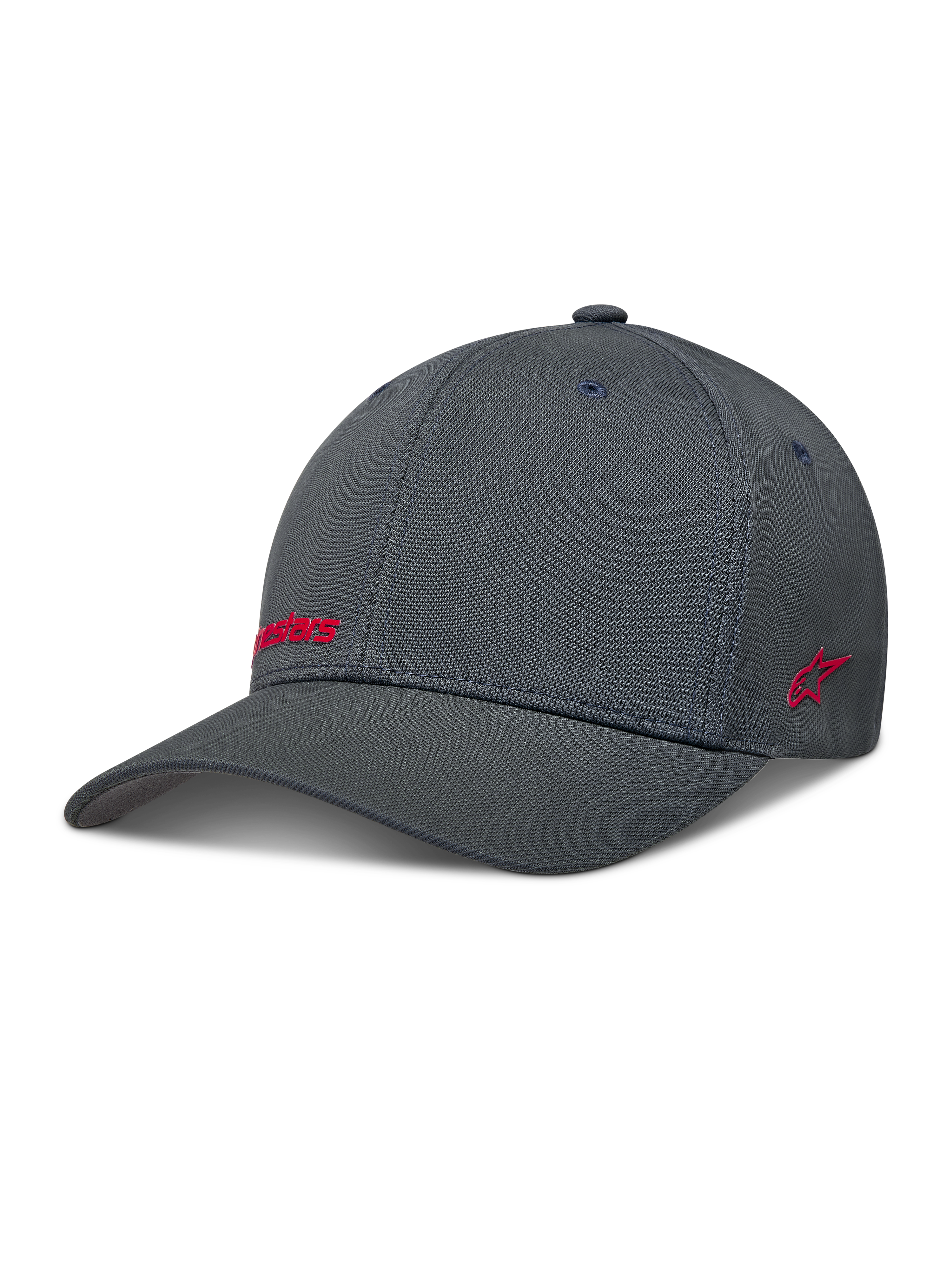 Alpinestars Points hatt, mörkgrå sportkeps i nylontactel med röda HD-logotyper och bekväm flexrygg.