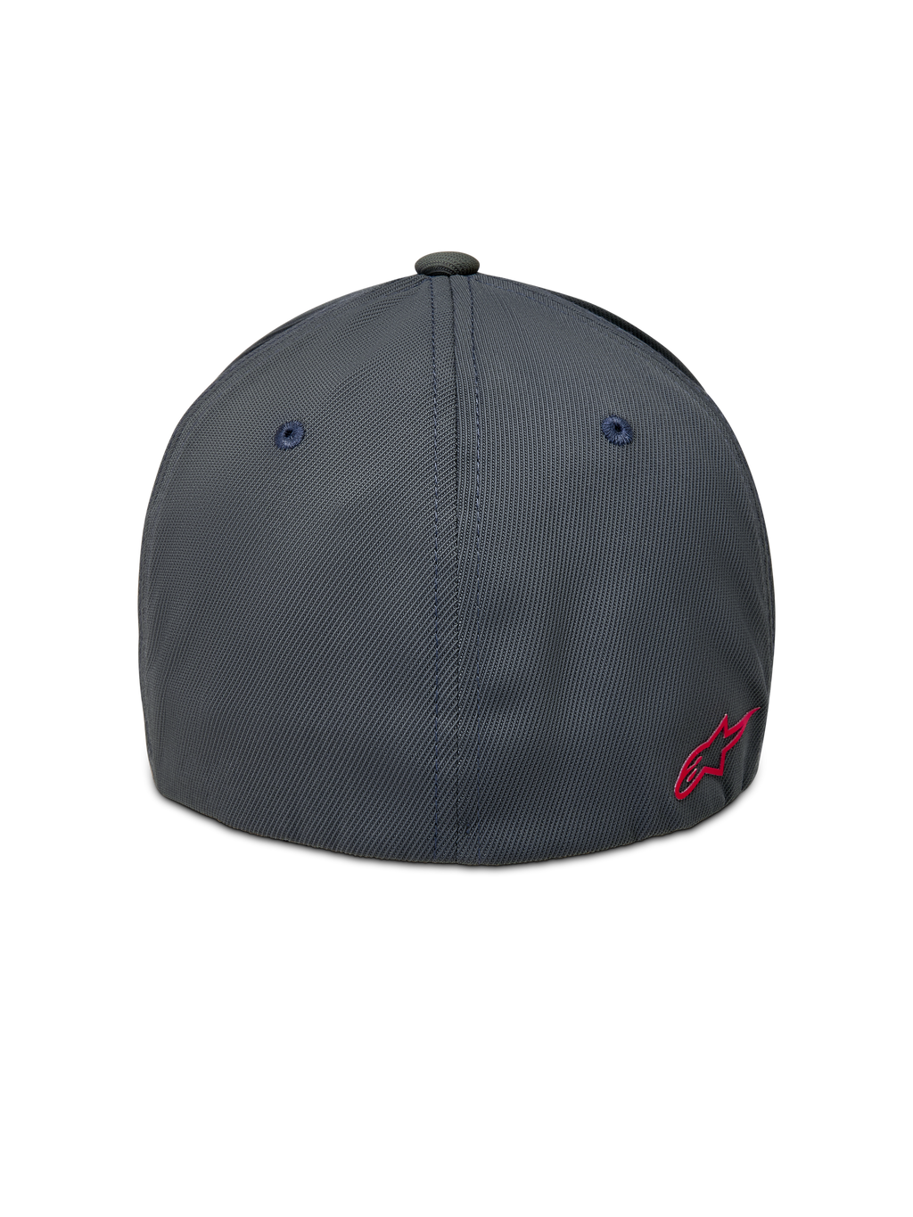 Alpinestars Points keps, mörkgrå sportkeps med flexrygg i nylon tactel och röd logotyp på baksidan.