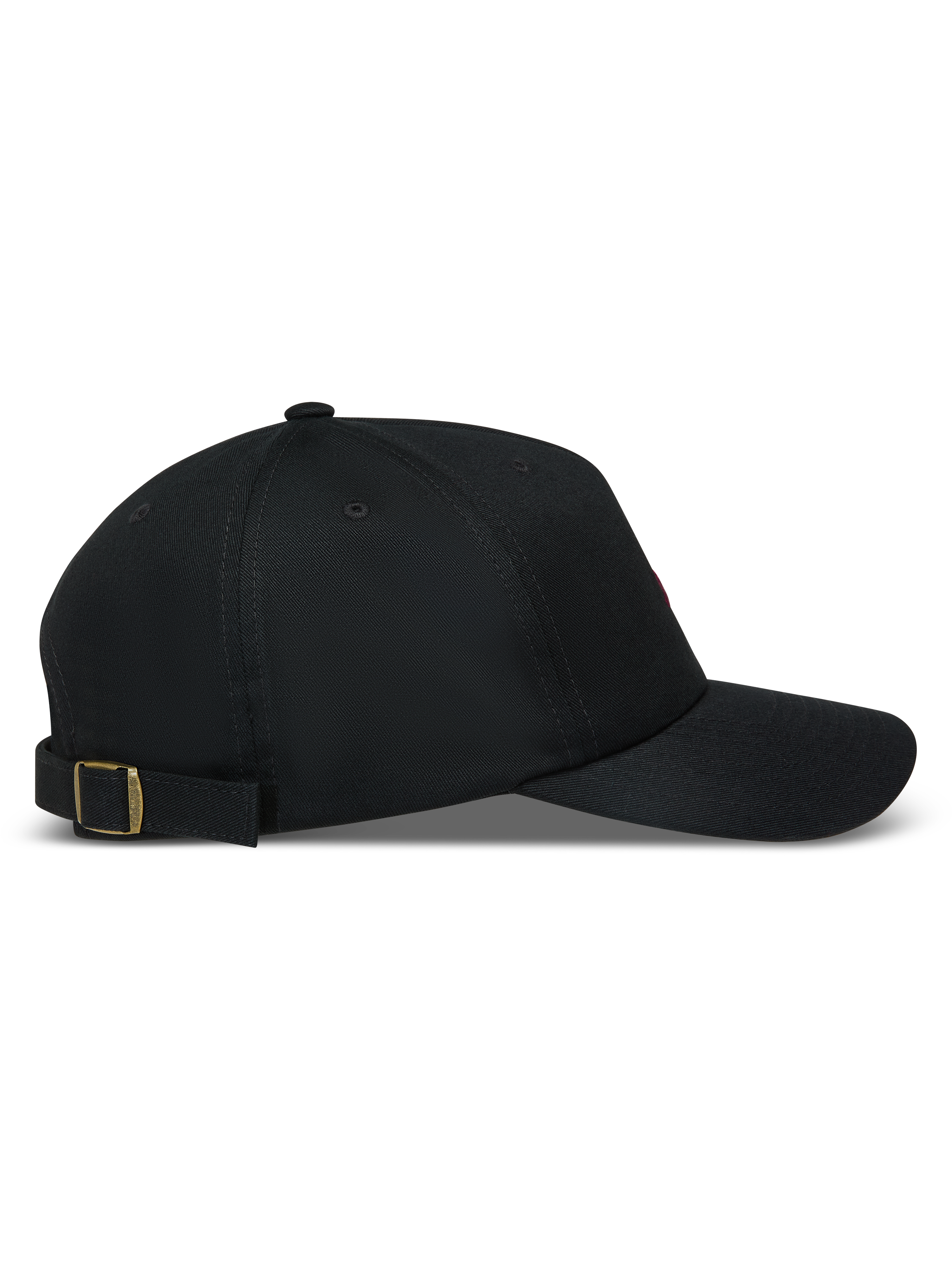 Alpinestars Explorer Strapback hatt, svart keps i twill med strukturerad krona, böjd skärm och metallspänne.