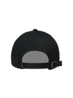 Alpinestars Explorer Strapback keps, svart keps sedd bakifrån med justerbar rem och guldtonat metallspänne.