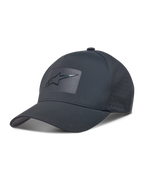 Alpinestars Algo Perf Adjustable Hatt, mörkgrå keps i teknisk väv med sidoperforeringar och sonic weld-logotyp.