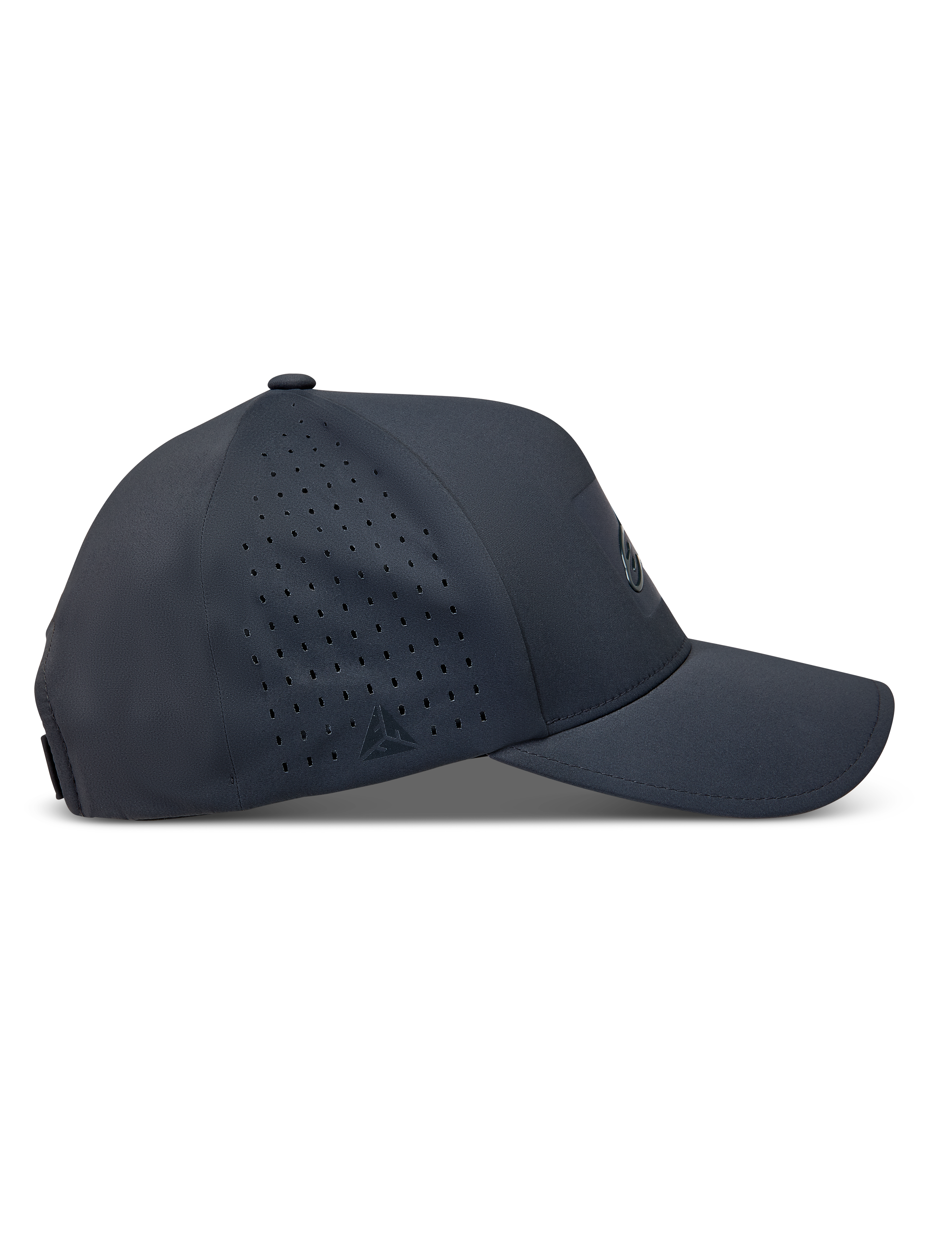 Alpinestars Algo Perf Adjustable keps, mörkgrå sportkeps i tekniskt material med sidoperforeringar och böjd skärm.