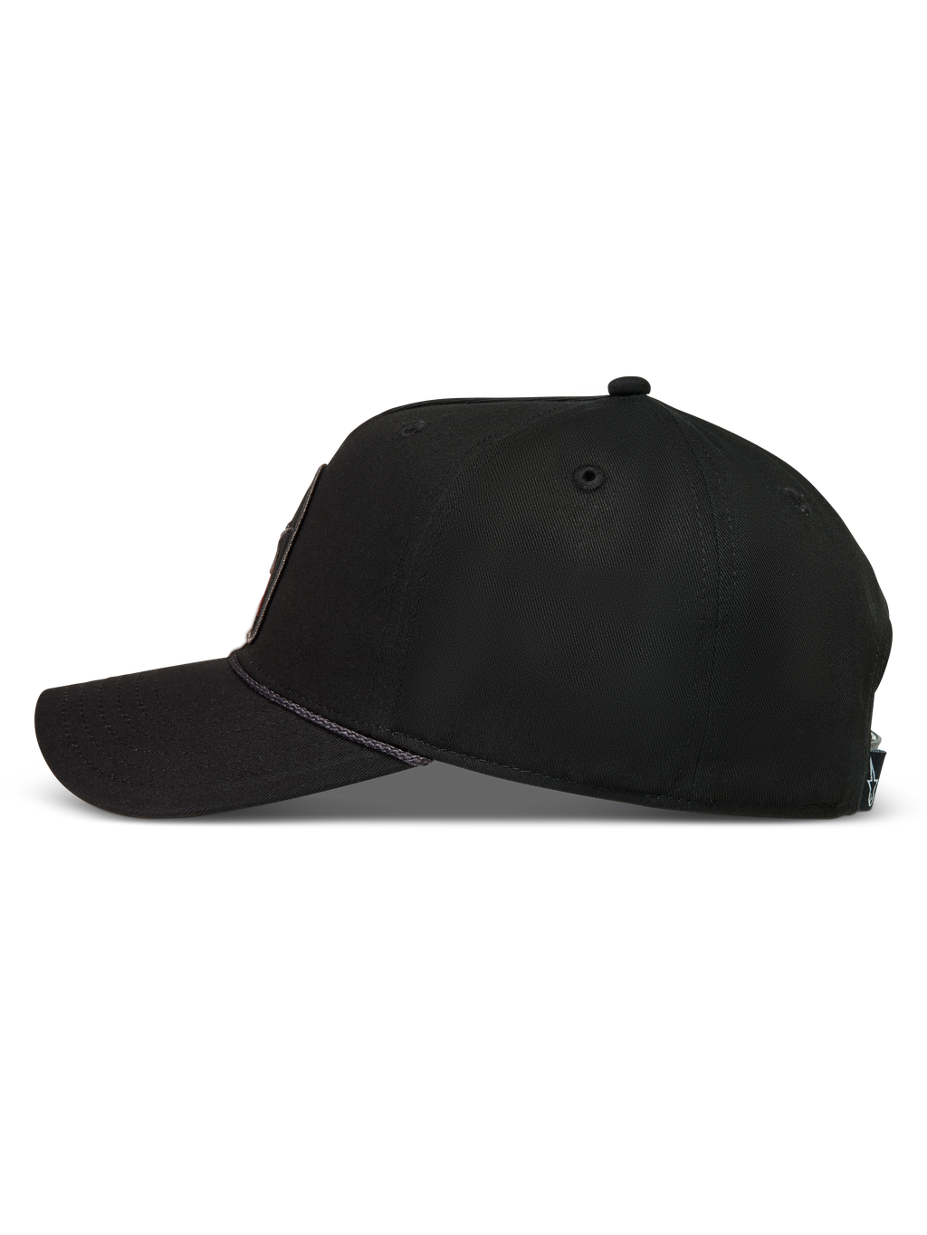 Alpinestars Acme snapback keps, svart sportkeps med böjd skärm, strukturerad krona och detaljrik repkant.