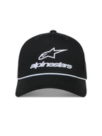 Alpinestars Combo Logo Snapback Hat, black sportswear cap with white embroidered Astars logo and rope detail.