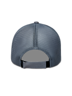 Alpinestars Augment Trucker Hat, Grey Sportswear Cap, rear view with breathable poly diamond mesh and adjustable snapback closure.