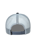 Alpinestars Gravel Trucker keps, grå och svart med ventilerande mesh och justerbar snapback-stängning, baksida.
