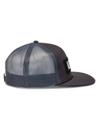 Alpinestars Ten Trucker keps, mörkgrå sportkeps med andningsbar nätbaksida, platt skärm och strukturerad krona.