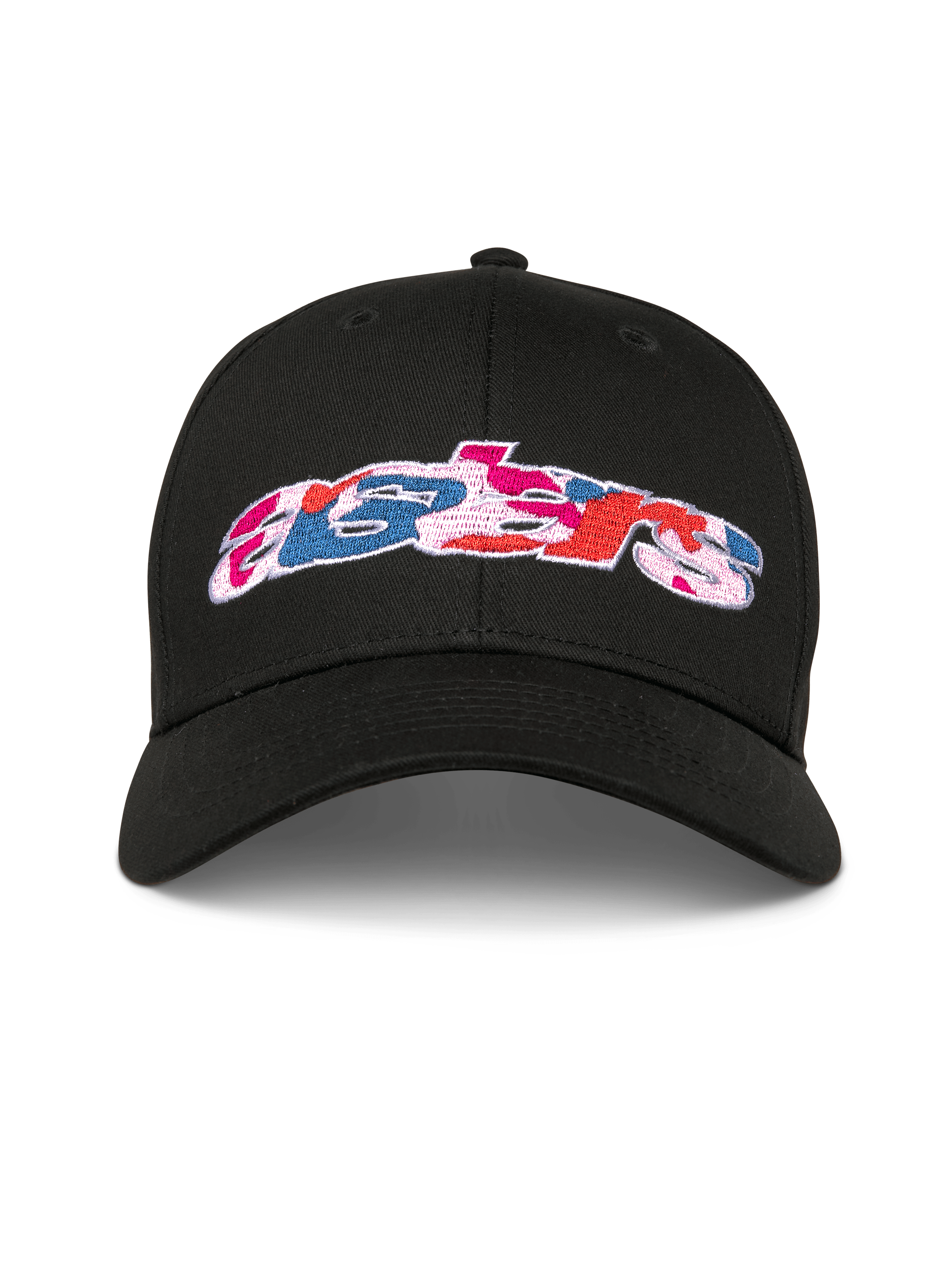 Alpinestars Canyon keps, svart snapback-keps med böjd skärm och strukturerad krona, Astars-logotyp framtill med broderad kamouflagefyllning, casual sportswear