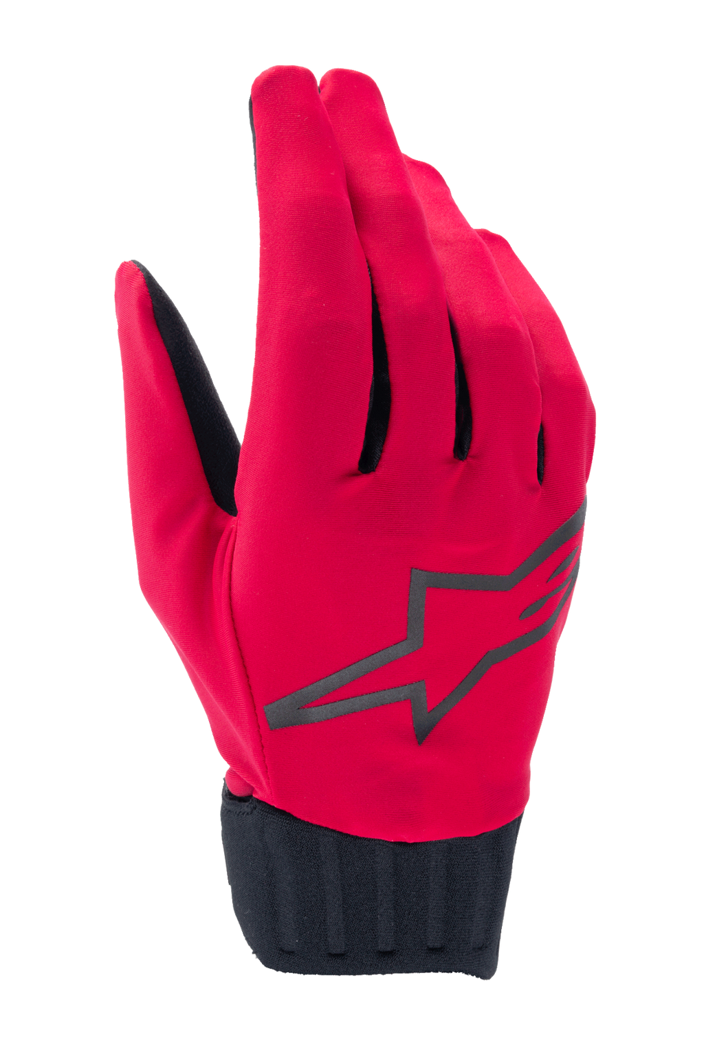 Alpinestars A-Dura Rain-handskar, vattentäta MTB-cykelhandskar, röd fluo och svarta, med en svart stjärnlogotyp på handryggen, ribbad neoprenmudd, smidig lågprofildesign för cykling i alla väder