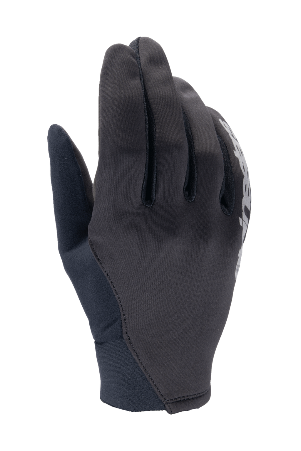 Alpinestars A-Dura Thermal Gloves, svarta mountainbikehandskar, flexibel tygkonstruktion med vit logotypdetalj, neoprenmudd, designade för vindskydd i kallt väder