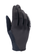 Alpinestars A-Dura Thermal Gloves, svarta mountainbikehandskar, flexibel tygkonstruktion med vit logotypdetalj, neoprenmudd, designade för vindskydd i kallt väder