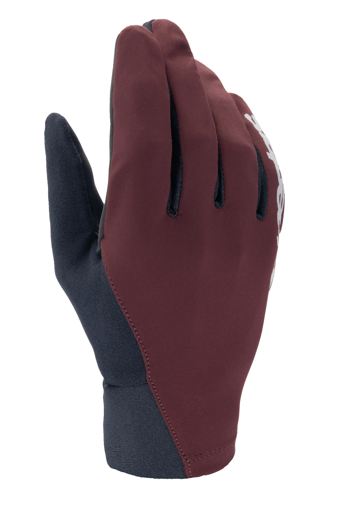 Alpinestars A-Dura Thermal Gloves, MTB-vinterhandskar, mörkröda och svarta, vindblockerande ytterskal och neoprenmudd, vit logotyp, värmeisolering för cykling i kallt väder