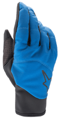 Alpinestars Denali 2-handskar, MTB-handskar, mellanblå och svarta, med väderbeständig ovansida i softshell, svart stjärnlogotyp, perforerad tumförstärkning och smidig slip-on-mudd för cykling i kallt väder.