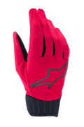 Alpinestars Stella A-Dura Rain Gloves, MTB-regnhandskar för dam, röd fluo och svart, med en stor svart stjärnlogotyp, ribbad neoprenmudd och vattentät design för mountainbike