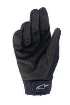 Alpinestars Stella A-Dura Thermal-handskar, cykelhandskar för damer, svarta, vy av handflatan med syntetmocka, neoprenmudd med kardborrestängning och vit stjärnlogotyp, MTB-utrustning för kallt väder