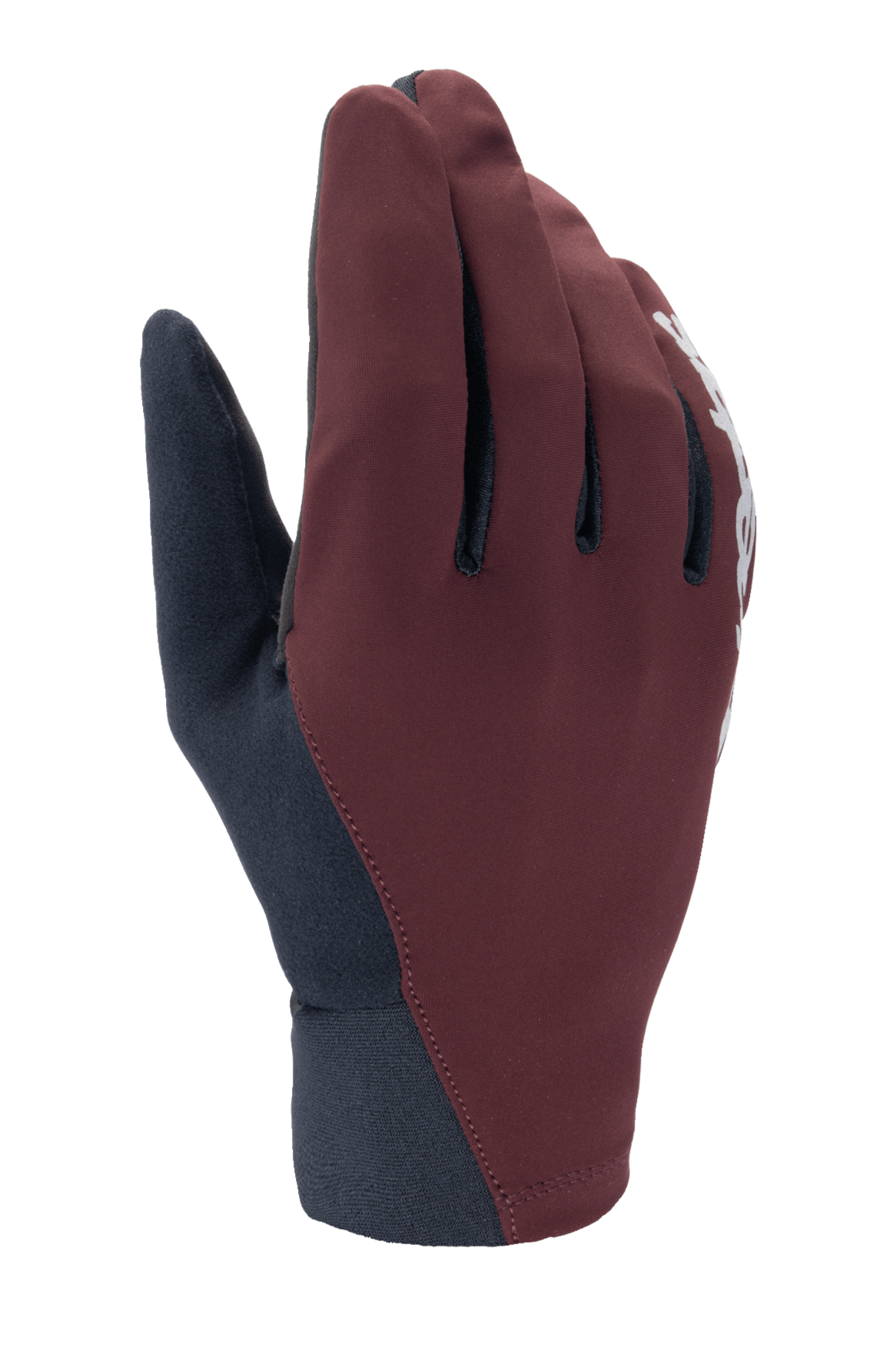 Alpinestars Stella A-Dura Thermal Gloves, Women's MTB Cycling Gloves, Dark Burgundy and Navy Blue, featuring a low-profile design, neoprene cuff, and white logo on the side, designed for cold weather riding