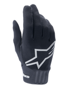 Alpinestars Youth A-Dura handskar, mountainbikehandskar, svarta, stor vit stjärnlogotyp på handryggen, texturerat tyg med ribbade detaljer vid mudden, flexibel design för terrängcykling