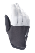 Alpinestars A-Aria handskar, mountainbikehandskar, ljusgrå och mörkgrå, texturerad ovansida med stjärnlogotyp, flexibelt material och lågprofilsdesign för terrängcykling