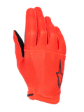Alpinestars A-Aria handskar, mountainbikehandskar, Spicy Orange, med en svart stjärnlogotyp på sidan, texturerat stretchmaterial med god andningsförmåga och en lättviktsdesign med låg profil.