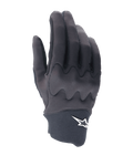 Alpinestars A-Supra Shield-handskar, MTB-cykelhandskar, svarta, elegant design med vågformat knogskyddsmönster, vit stjärnlogotyp på neoprenmanschetten, flexibel och hållbar konstruktion