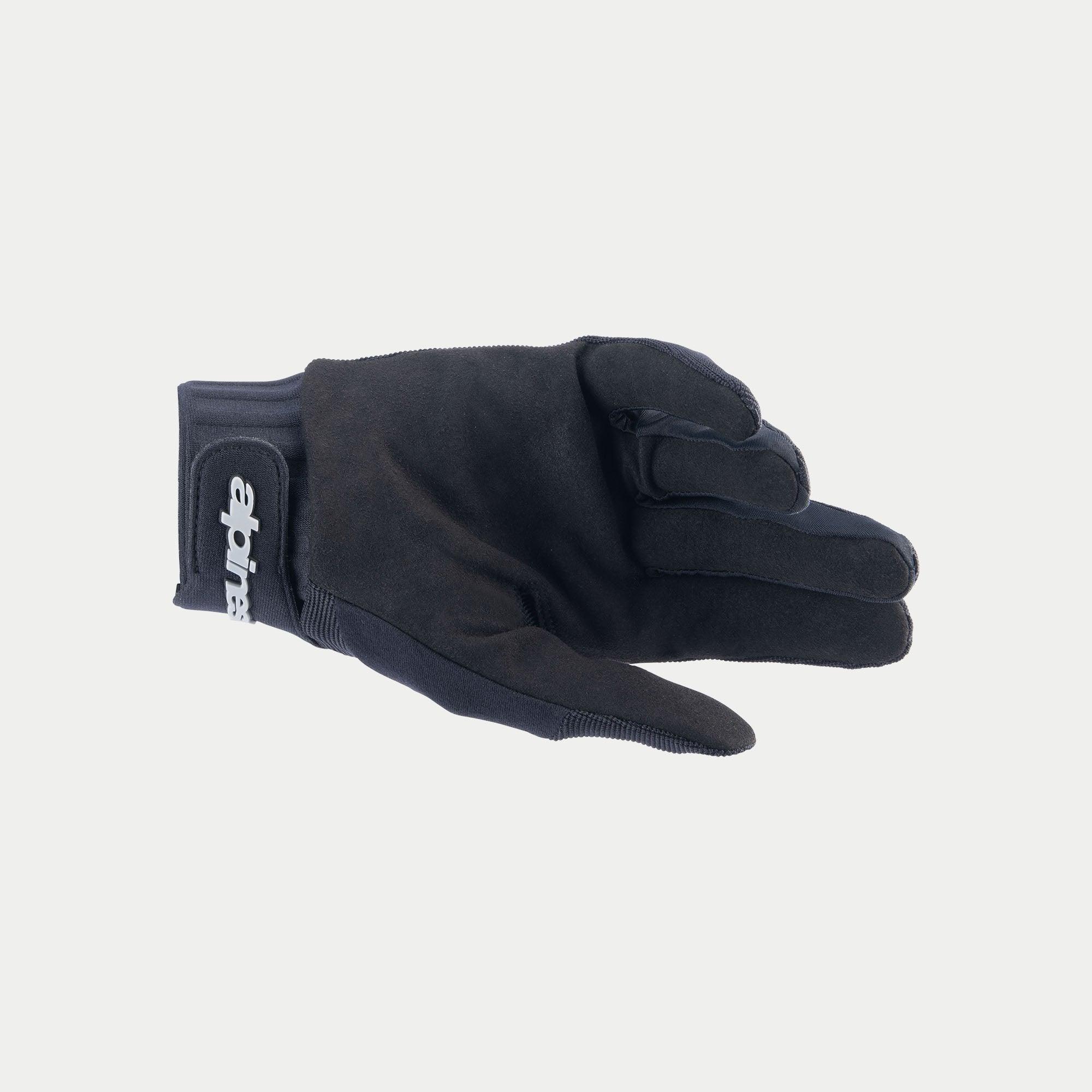 Alpinestars Stella A-Dura-handskar, cykelhandskar för dam, svarta, med en slitstark handflata i syntetisk mocka, neoprenmanschett med kardborrestängning vid handleden och vit Alpinestars-logotyp