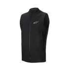 Alpinestars A-Dura Thermal Vest, svart cykelväst, med hel dragkedja fram och en liten reflekterande Alpinestars-logotyp på bröstet, sidofickor med dragkedja, lättisolerad design för mountainbikecykling i kallt väder