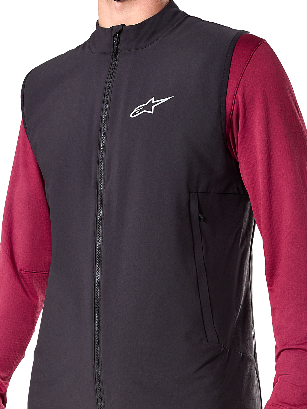 Alpinestars A-Dura Thermal Vest, svart, isolerad cykelväst för herrar, lättviktsväst för mountainbike med PrimaLoft ACTIVE-isolering, hel dragkedja framtill och två handfickor med dragkedja, smidig prestandadesign för cykling i kallt väder