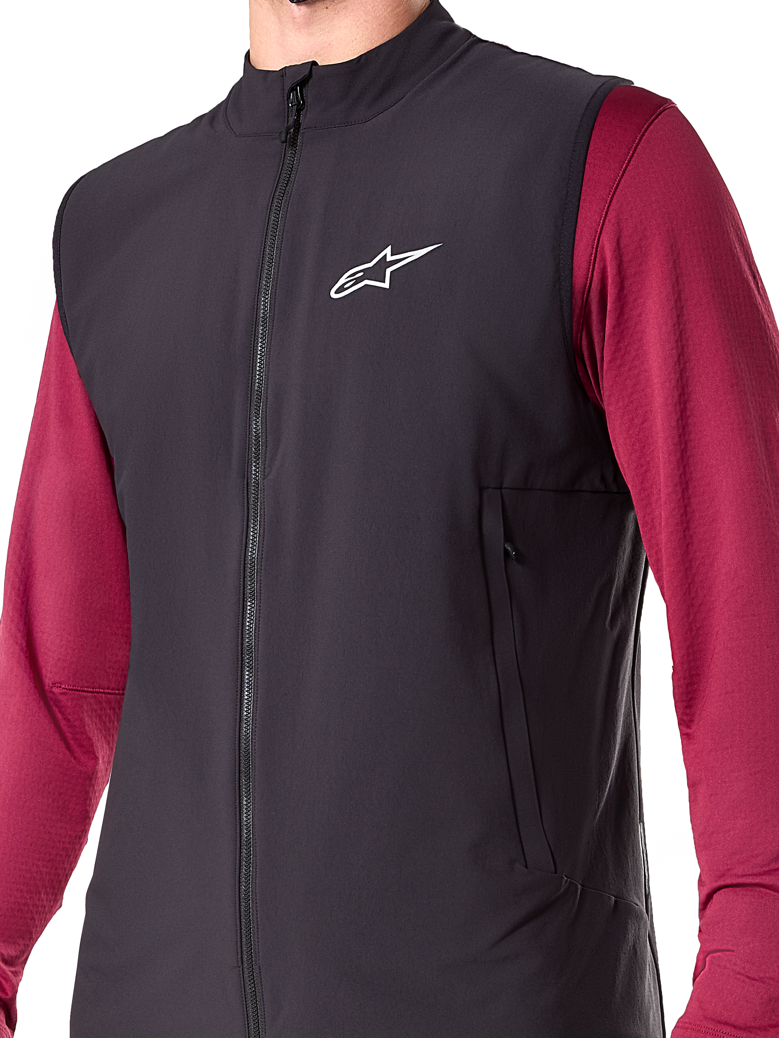 Alpinestars A-Dura Thermal Vest, svart, isolerad cykelväst för herrar, lättviktsväst för mountainbike med PrimaLoft ACTIVE-isolering, hel dragkedja framtill och två handfickor med dragkedja, smidig prestandadesign för cykling i kallt väder